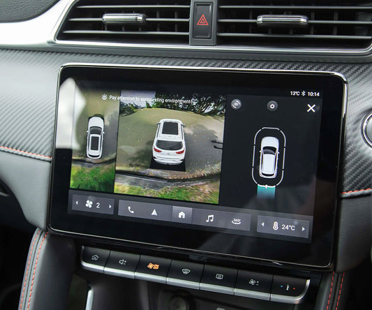 A 360° around-view monitoring camera system on an MG model